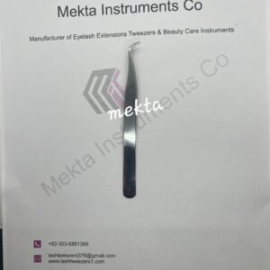 Fiber tip eyelash tweezers for volume lash artists